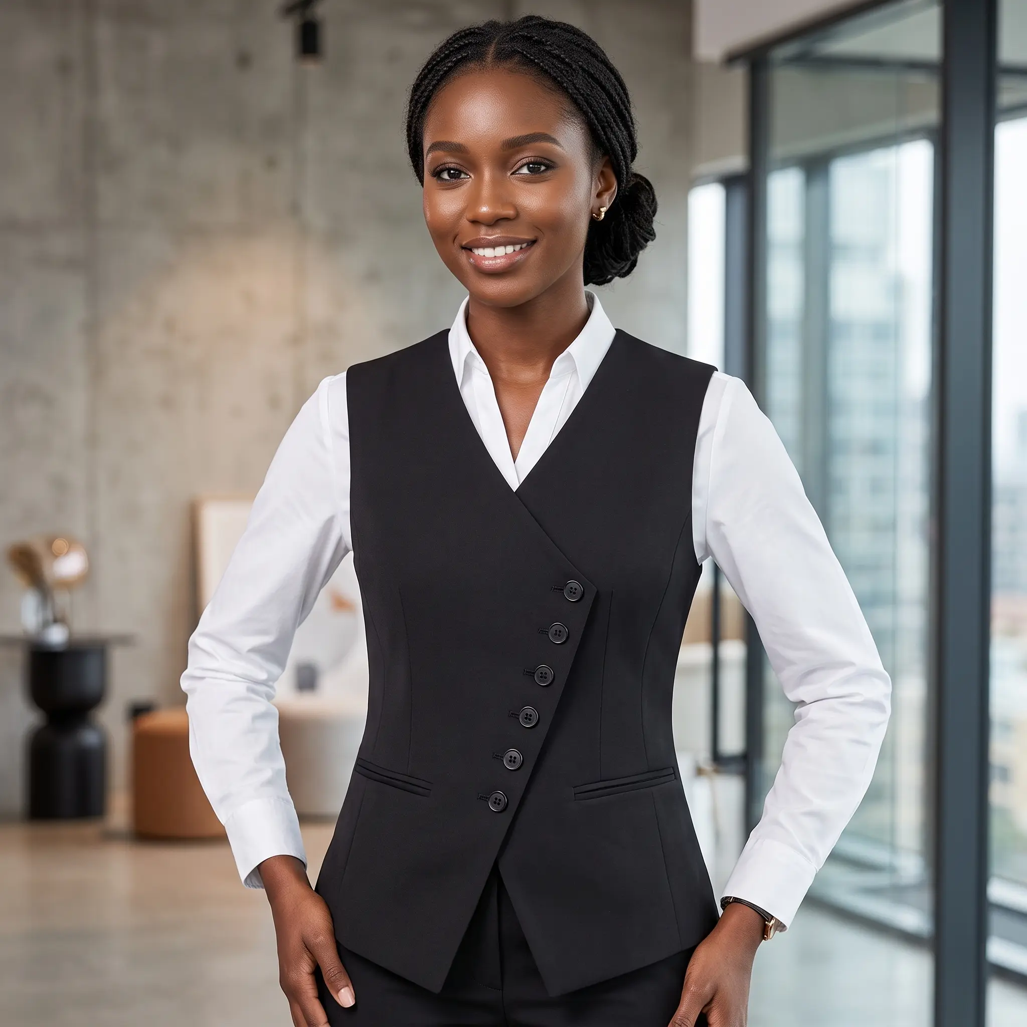Gilet sans manches croisé noir – Image 8