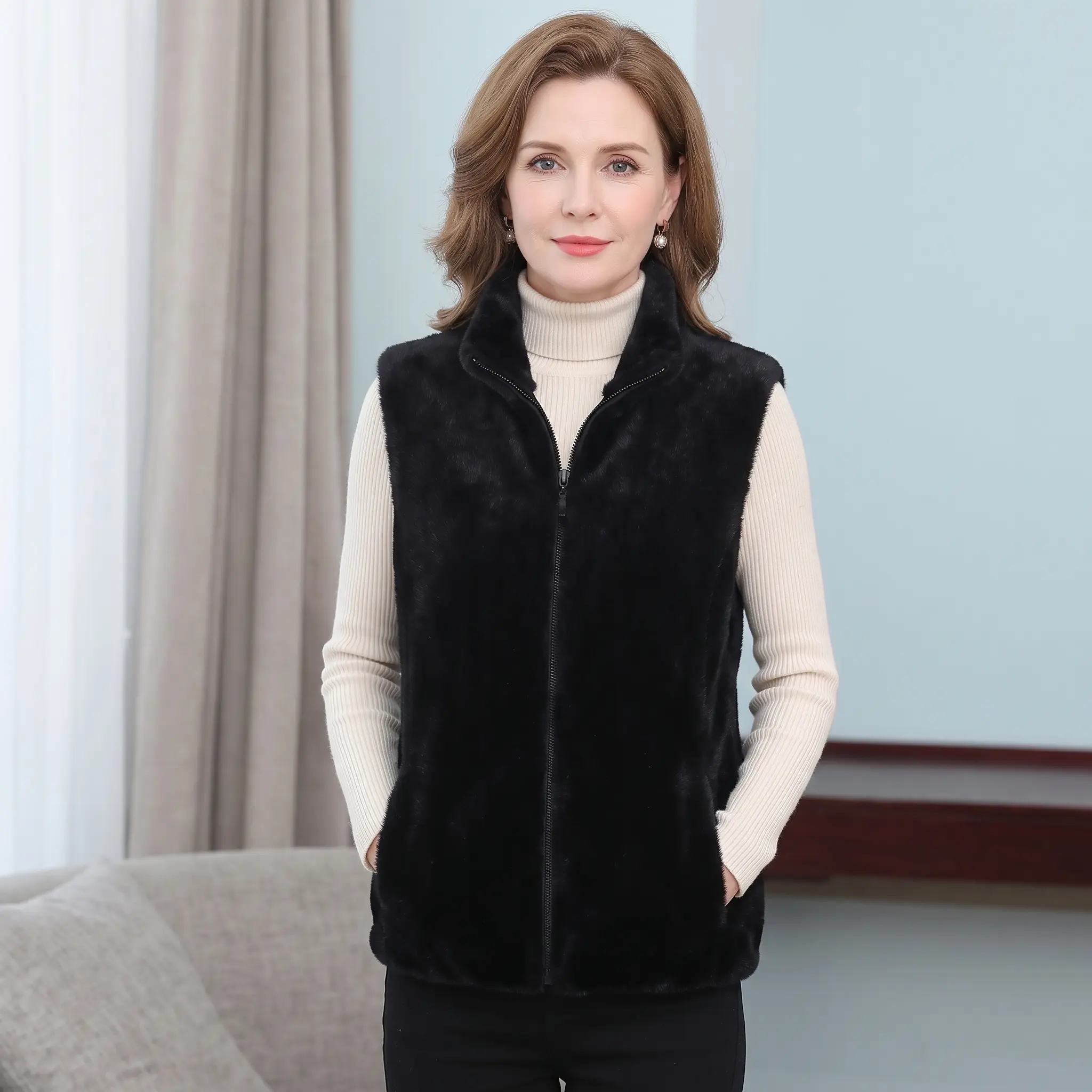 Gilet sans manches fourrure – Image 10