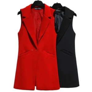 Gilet sans manches tailleur long
