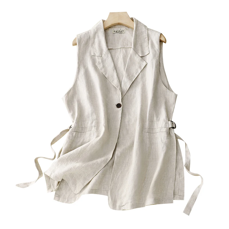Gilet sans manches lin – Image 4