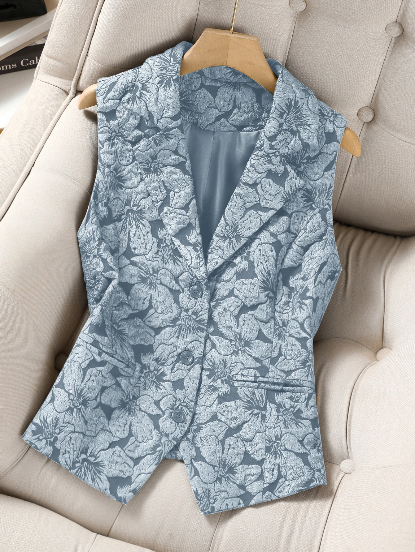 Gilet sans manches motif tissé – Image 7