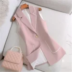 Gilet sans manches long bouton