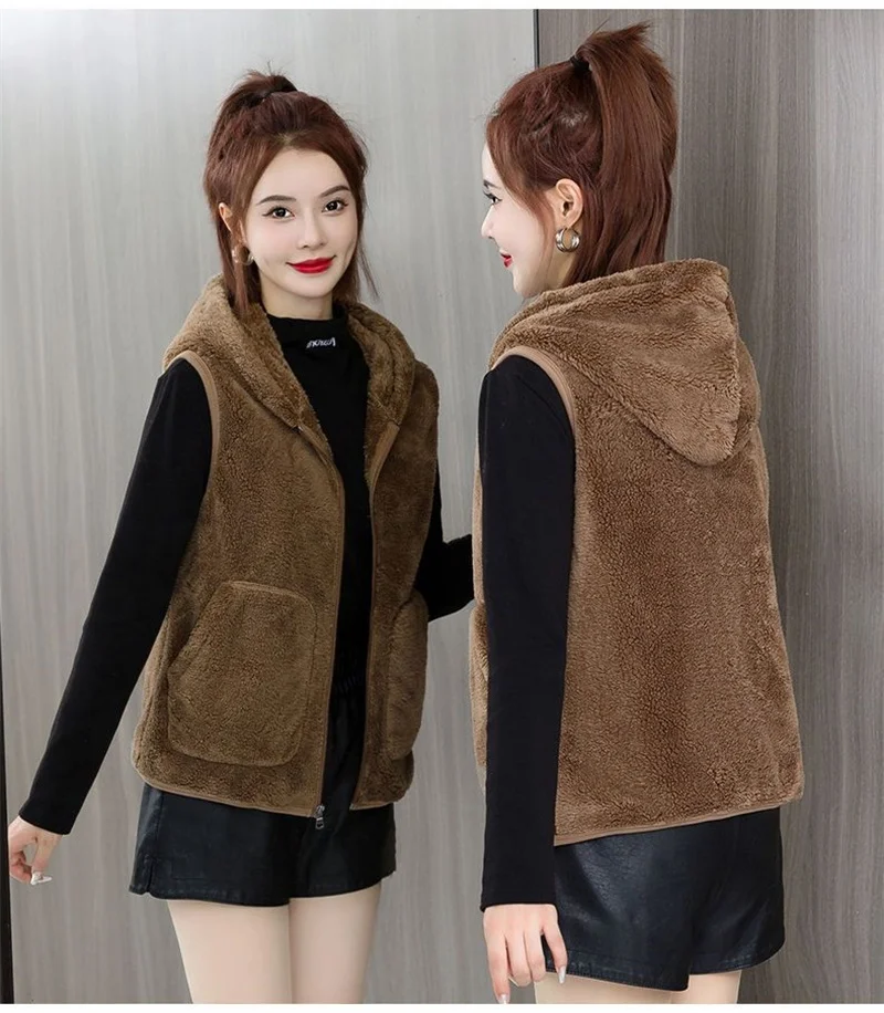 Gilet sans manches polaire à capuche – Image 13
