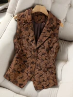 Gilet sans manches motif tissé