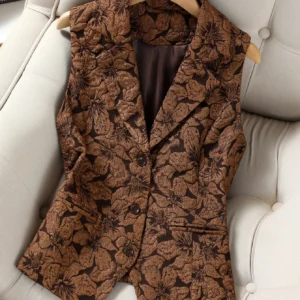 Gilet sans manches motif tissé