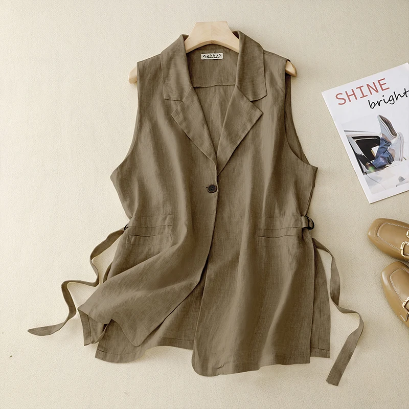 Gilet sans manches lin – Image 2