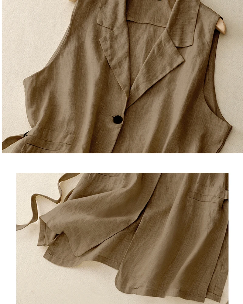 Gilet sans manches lin – Image 7