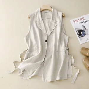 Gilet sans manches lin