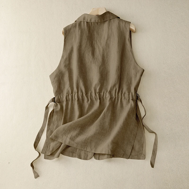 Gilet sans manches lin – Image 3