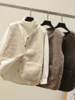 Gilet sans manches moumoute chaud