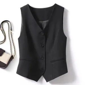 Gilet sans manches tailleur noir