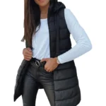 Gilet sans manches doudoune long noir