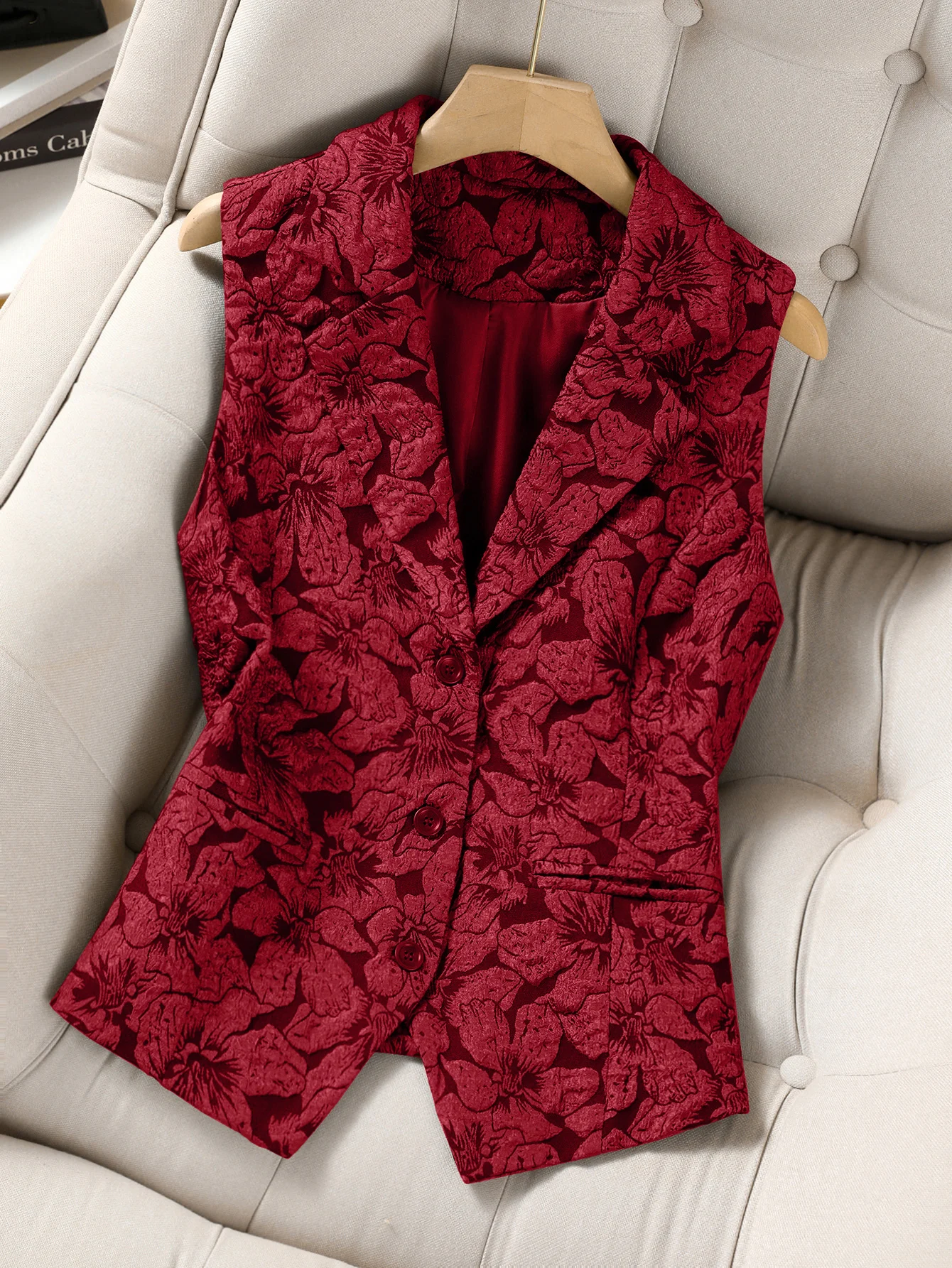 Gilet sans manches motif tissé – Image 3