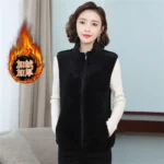 Gilet sans manches fourrure noir