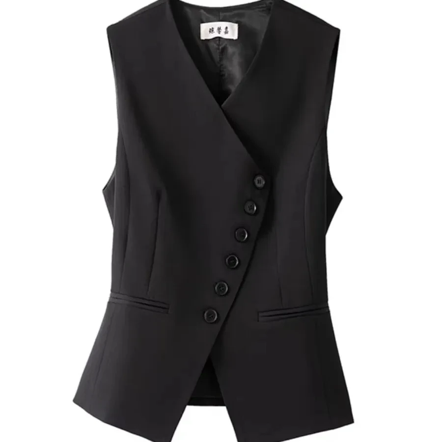 Gilet sans manches croisé noir