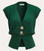Gilet sans manches tricot vert