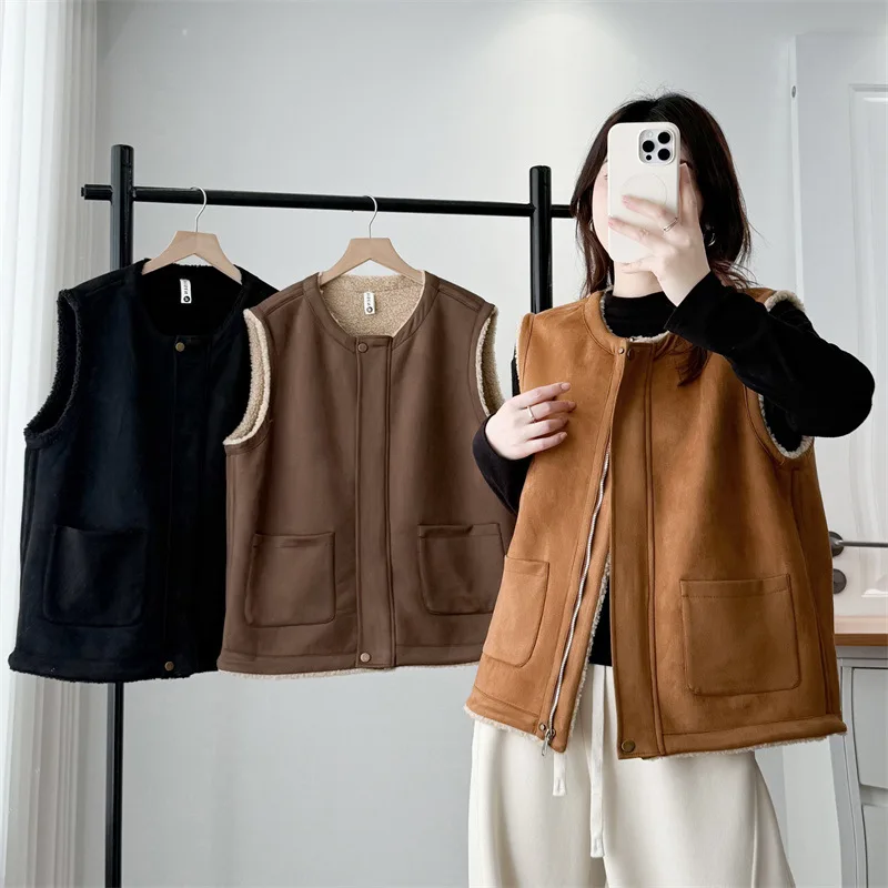 Gilet sans manches effet daim – Image 2