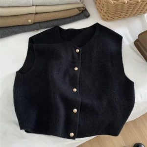 Gilet sans manches acrylique noir