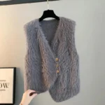 Gilet sans manches effet vison