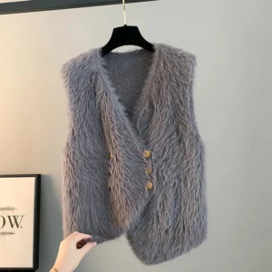 Gilet sans manches effet vison