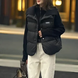 Gilet sans manches doudoune grande taille noir