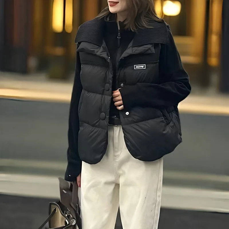 Gilet sans manches doudoune grande taille noir