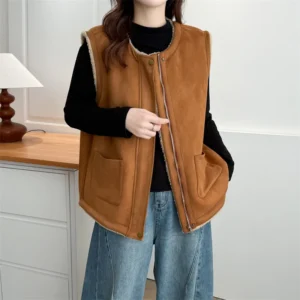 Gilet sans manches effet daim
