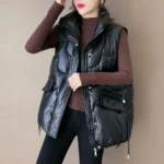 Gilet sans manches brillant noir