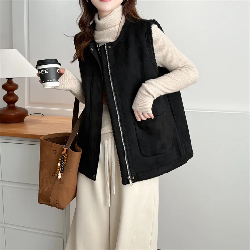 Gilet sans manches effet daim – Image 14