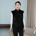 Gilet sans manches velours noir