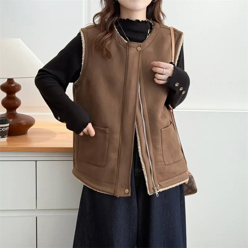 Gilet sans manches effet daim – Image 3