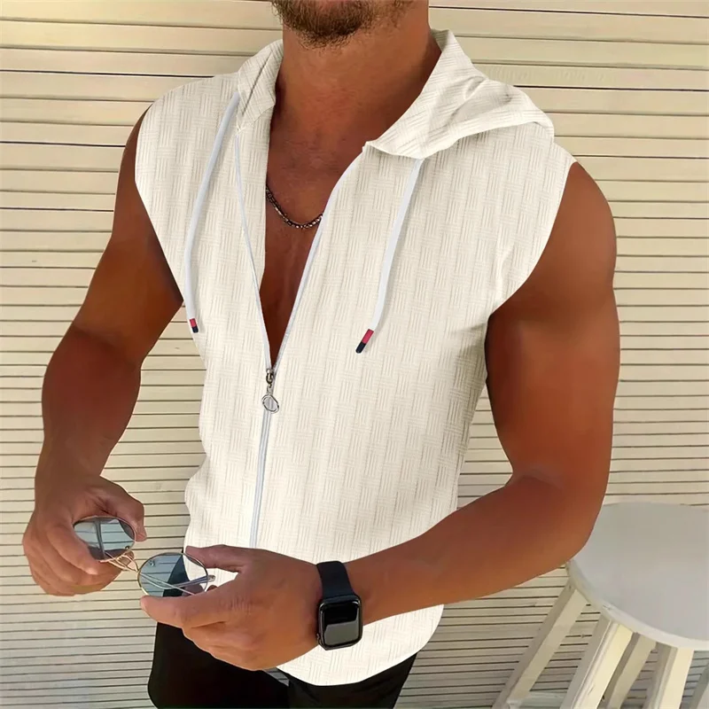 Gilet sans manches à capuche homme – Image 5