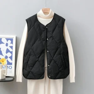 Gilet sans manches matelassé chic noir