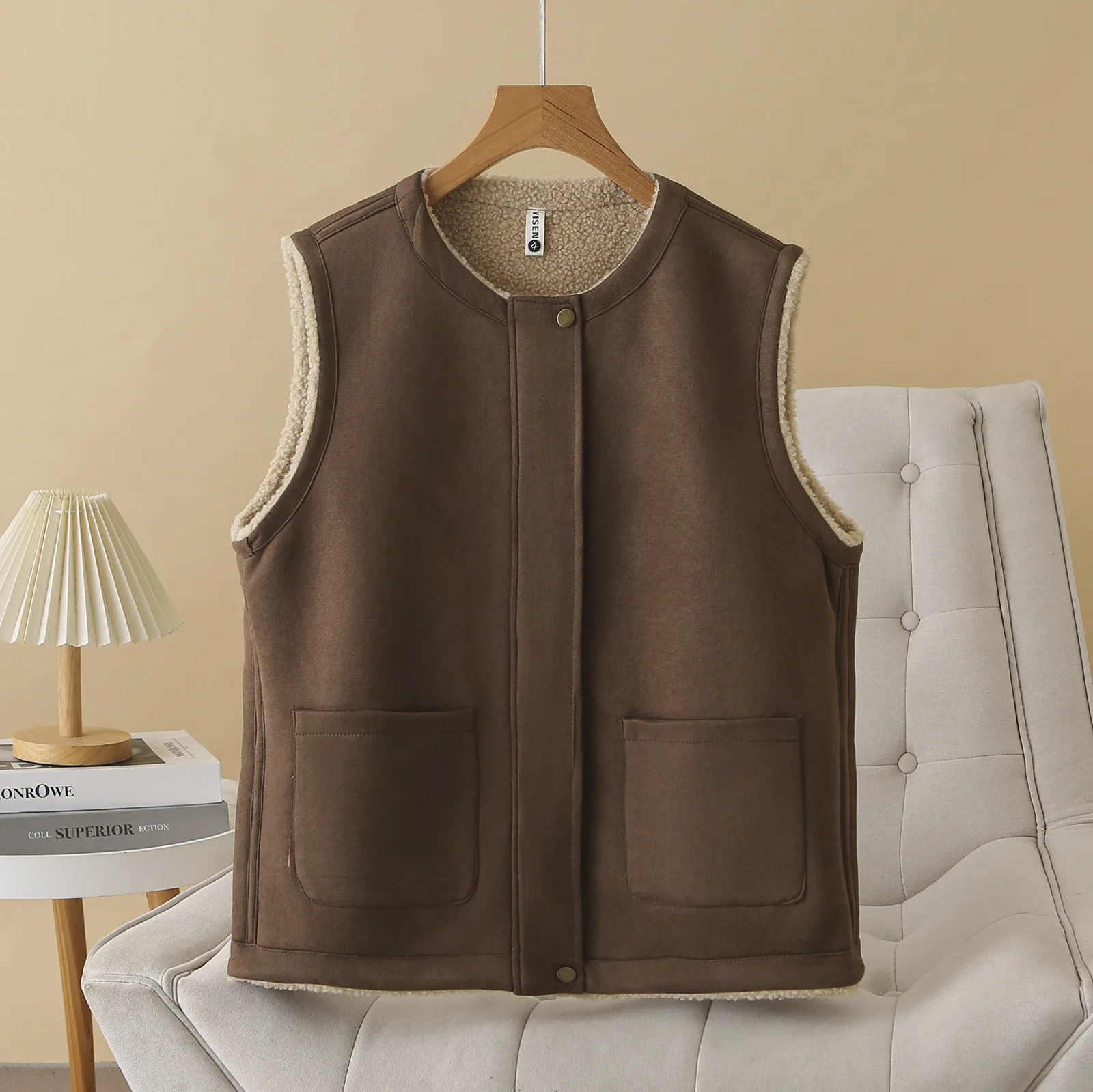 Gilet sans manches effet daim – Image 6