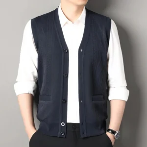 Gilet sans manches cardigan homme