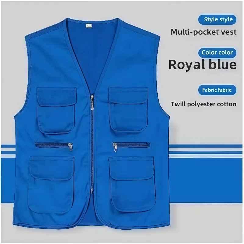 Gilet sans manches pratique bleu – Image 2