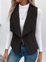 Gilet sans manches cardigan noir