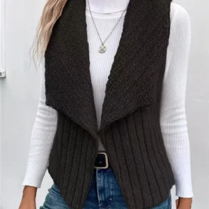 Gilet sans manches cardigan noir