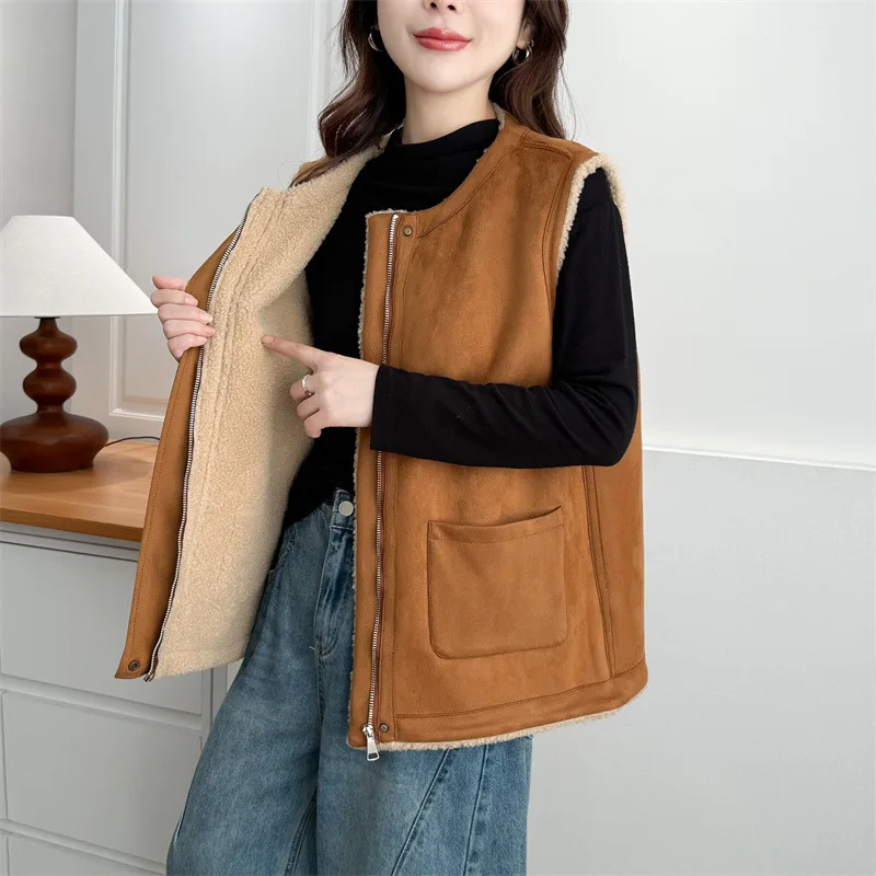 Gilet sans manches effet daim – Image 12