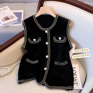 Gilet sans manches molletonné chic noir