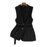 Gilet sans manches avec ceinture noir
