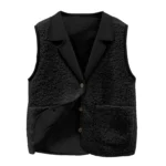 Gilet sans manches bouclette noir