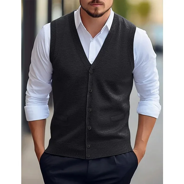 Gilet sans manches maille Gris – Image 4