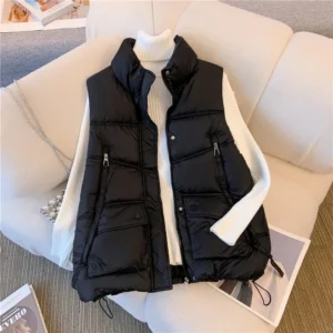 Gilet sans manches grandes poches noir