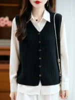 Gilet sans manches tricot noir