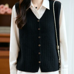 Gilet sans manches tricot noir