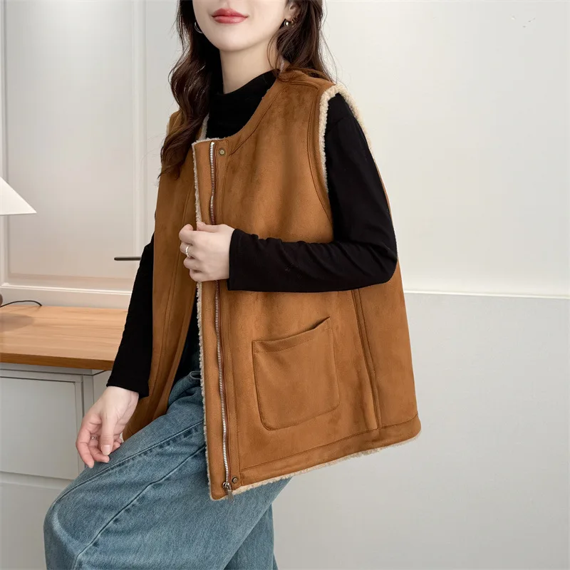 Gilet sans manches effet daim – Image 11
