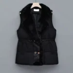 Gilet sans manches matelassé cintré noir
