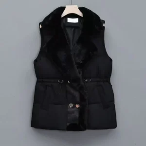 Gilet sans manches matelassé cintré noir