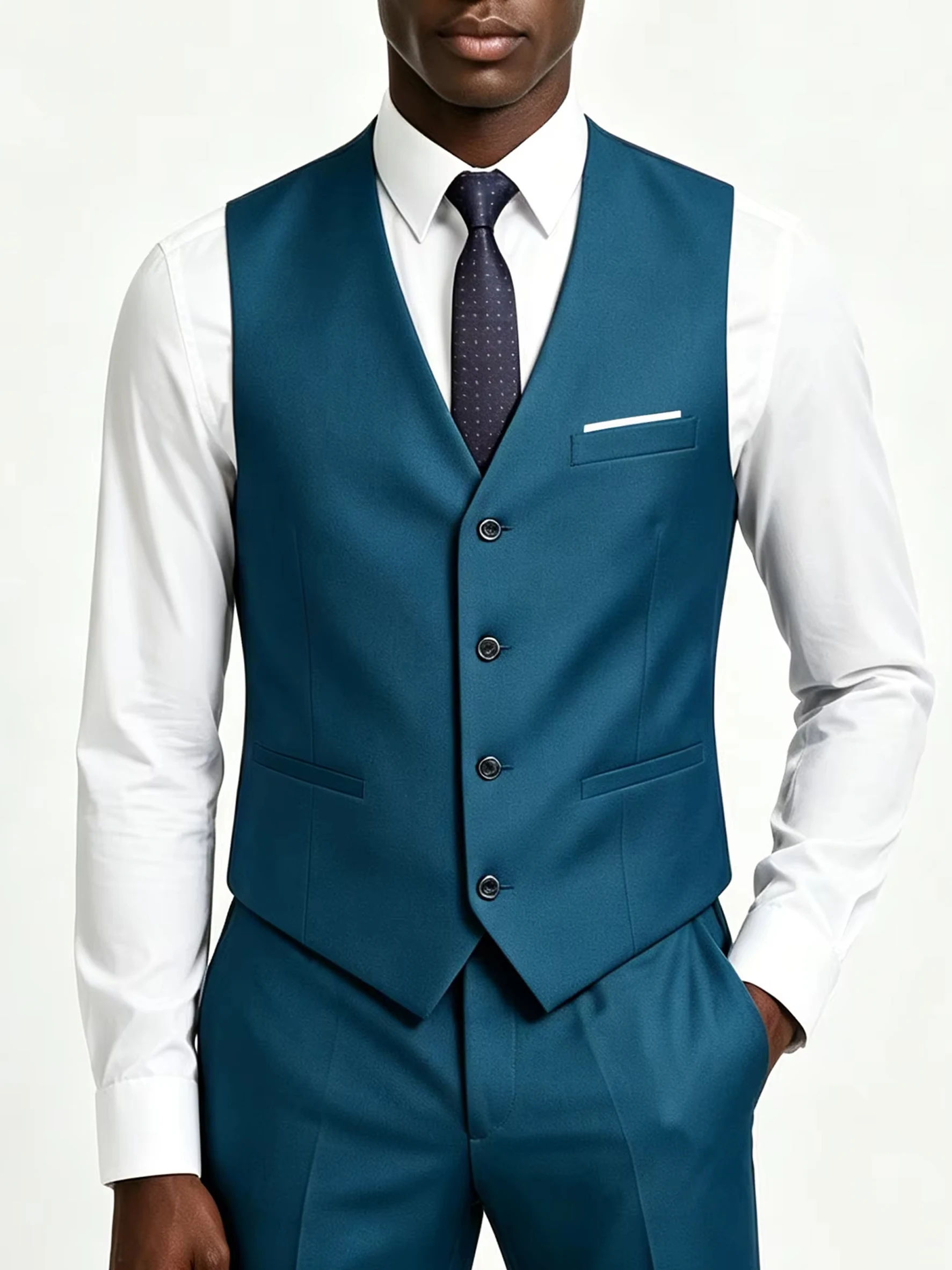 Gilet sans manches cérémonie bleu – Image 2